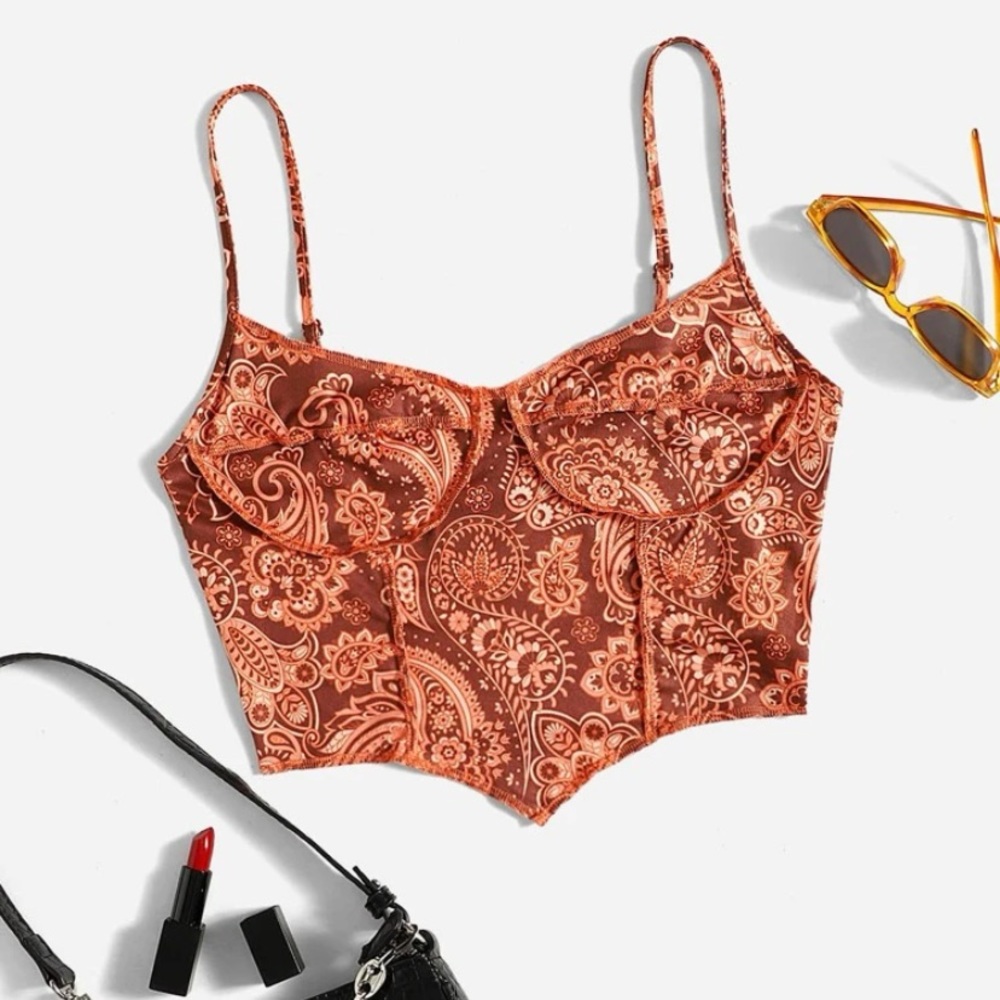 Paisley printed tank